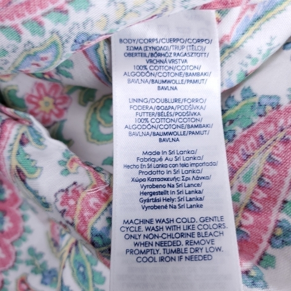 CHAPS White Blue Green Paisley Boho Top M - Picture 3 of 11